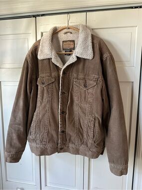 Arizona Jean Company Brown Sherpa-Lined Corduroy Trucker Jacket